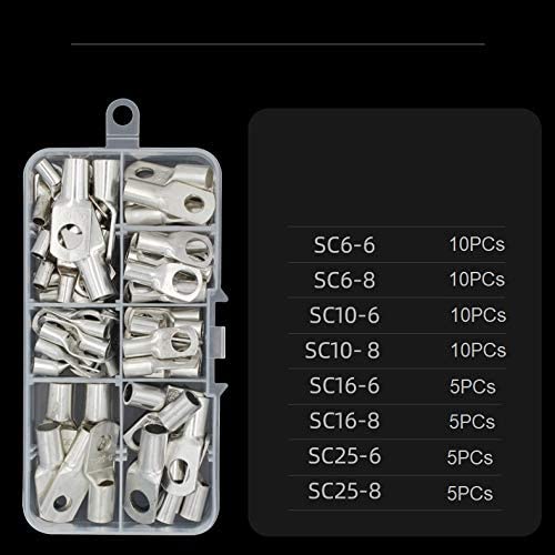 312703 60PCS Wire Terminals Connector Cable Ring Battery SC Terminals Set
