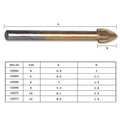 Four Cutter Ceramic Drill Bit 4mm to 12mm ريشة لقدح السيراميك
