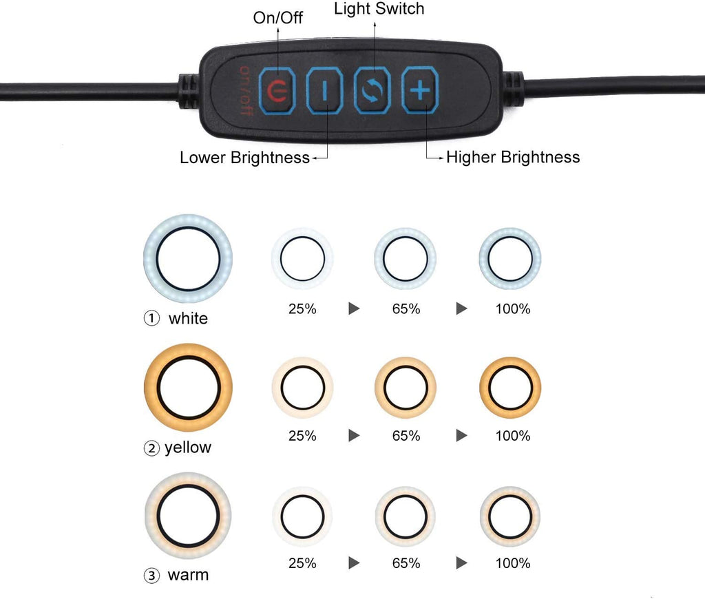 5X LED Magnifying Light w/Clamp 250mm Black