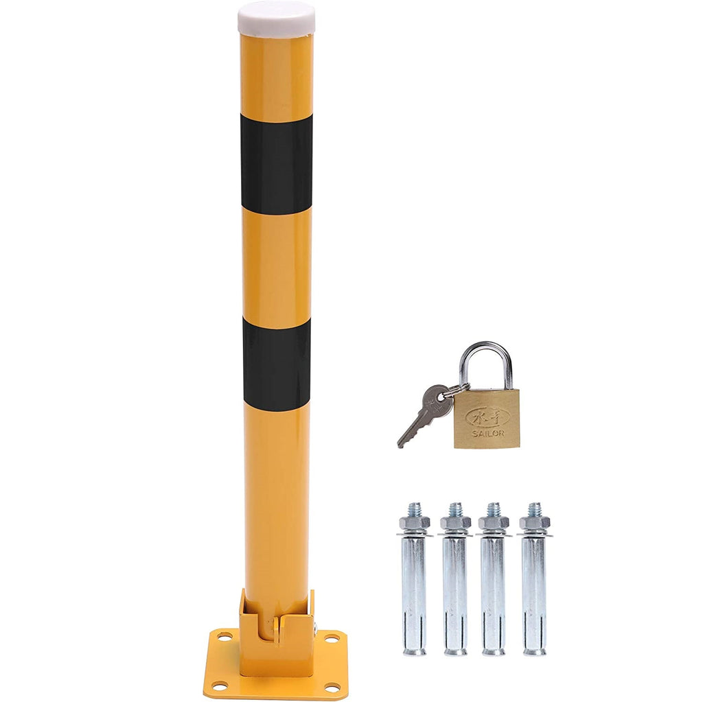 161895 TOPWAY Car Parking Space Lock Bollard Yellow & Black Budget 600mm