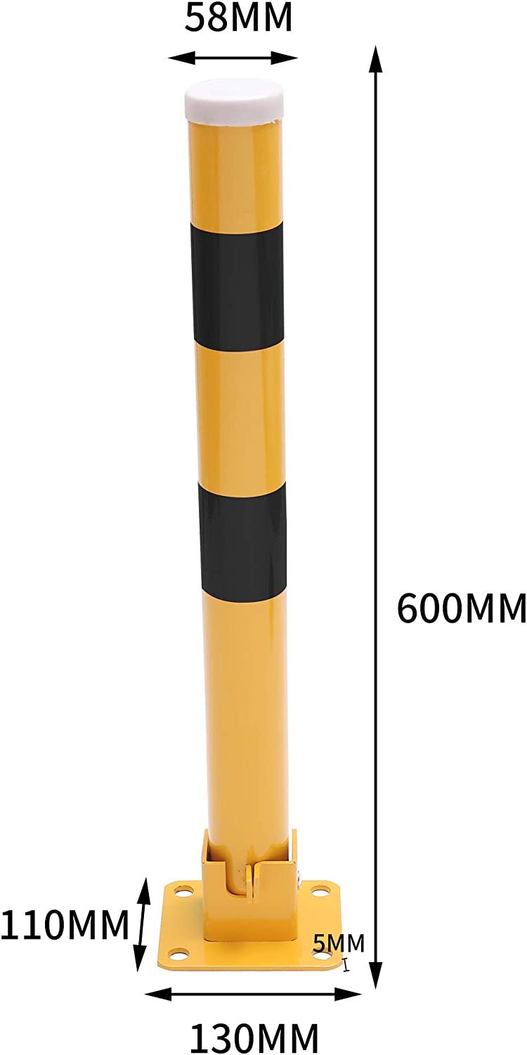 161895 TOPWAY Car Parking Space Lock Bollard Yellow & Black Budget 600mm