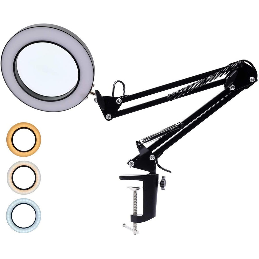 5X LED Magnifying Light w/Clamp 250mm Black