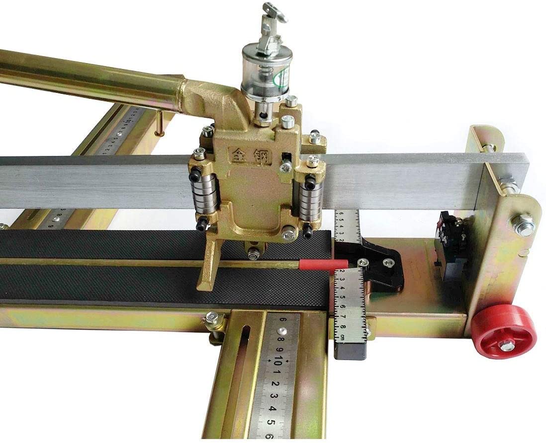 347740 Manual Tile Cutter 1200mm High Precision Laser Guided Heavy Duty Solid Base with Wheels