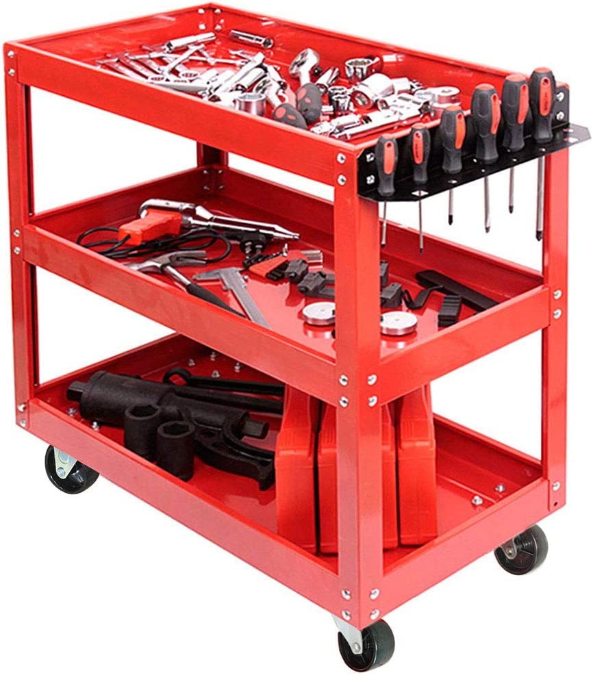T415020 3 Tier Shelf Tool Cart Storage Wheel Trolley