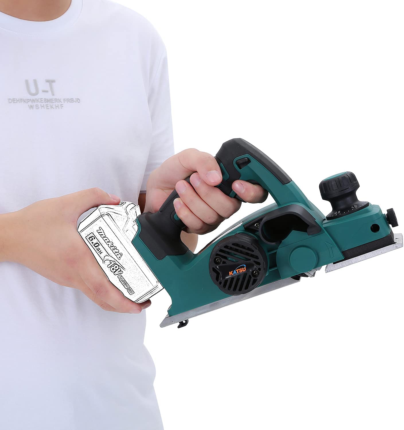 KATSU FIT-BAT Cordless Planer 21V/18V, Electric Hand Planer