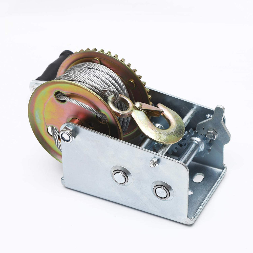 KATSU Heavy Duty Hand Cable Winch, 2000LB 900KG