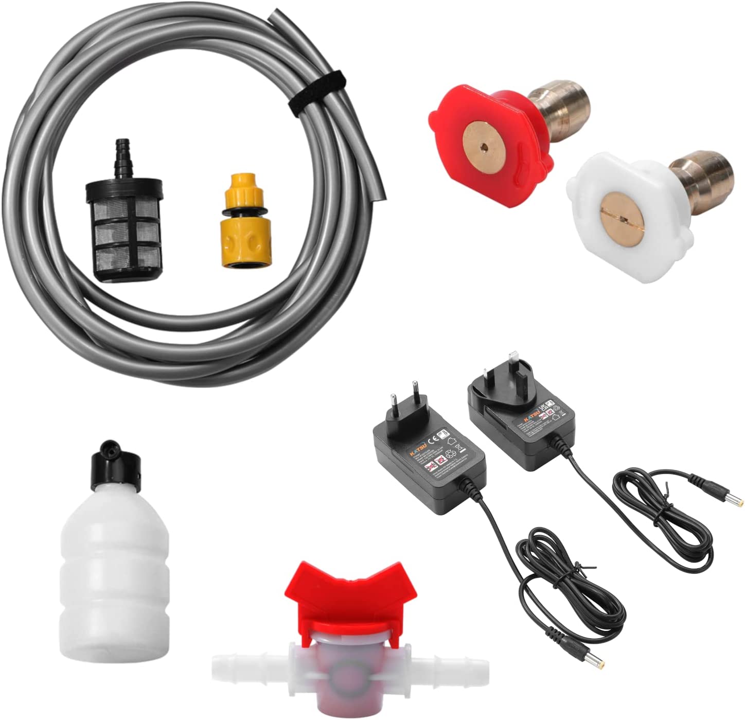 KATSU FIT-BAT 21V Cordless Pressure Washer with 4.0Ah Battery and Charger, Portable High Pressure Washer Cleaner Gun