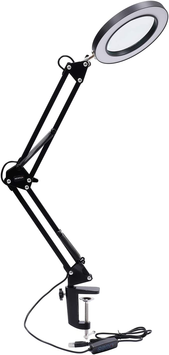 5X LED Magnifying Light w/Clamp 250mm Black