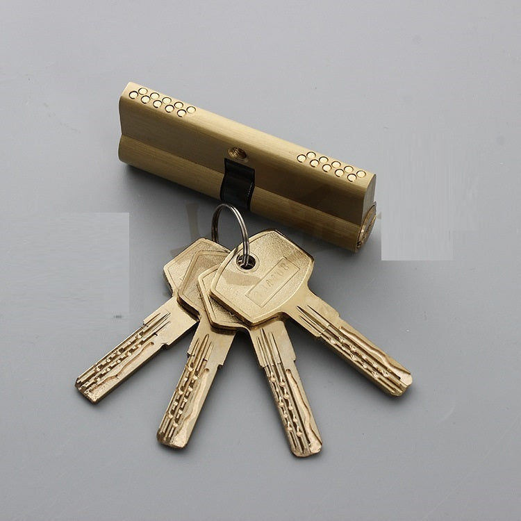 501505 Door Lock Cylinder Computer Double Line 5 Keys Copper