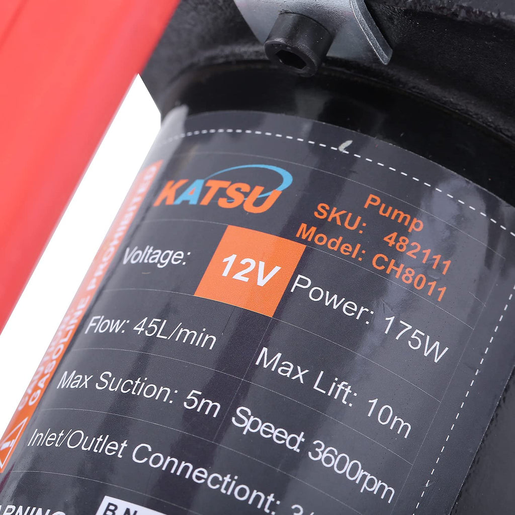 482111 KATSU Diesel Transfer Pump, 175Watt 12V DC Self Priming