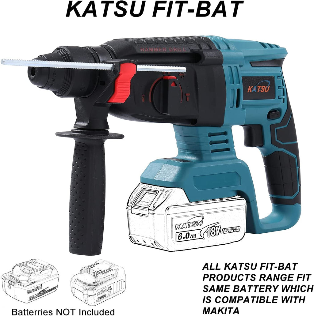 KATSU FIT-BAT 21V Cordless Brushless Motor SDS Rotary Hammer Drill 26mm Without Batteries