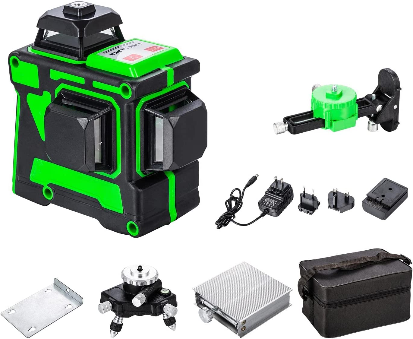 311519 TOWPWAY 3D Laser Level 12 Lines, 3X360 Degree Green Cross Line Self-Leveling