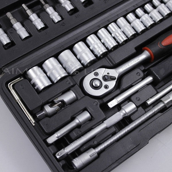 420312B 46PC 1/4" Chrome Vanadium Socket Set  طقم طربوش