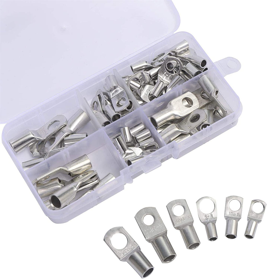 60PCS Wire Terminals Connector Cable Ring Battery SC Terminals Set