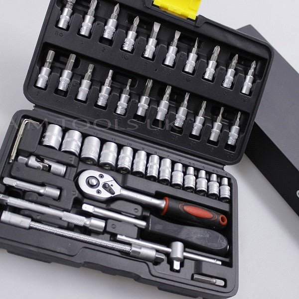 420312B 46PC 1/4" Chrome Vanadium Socket Set  طقم طربوش