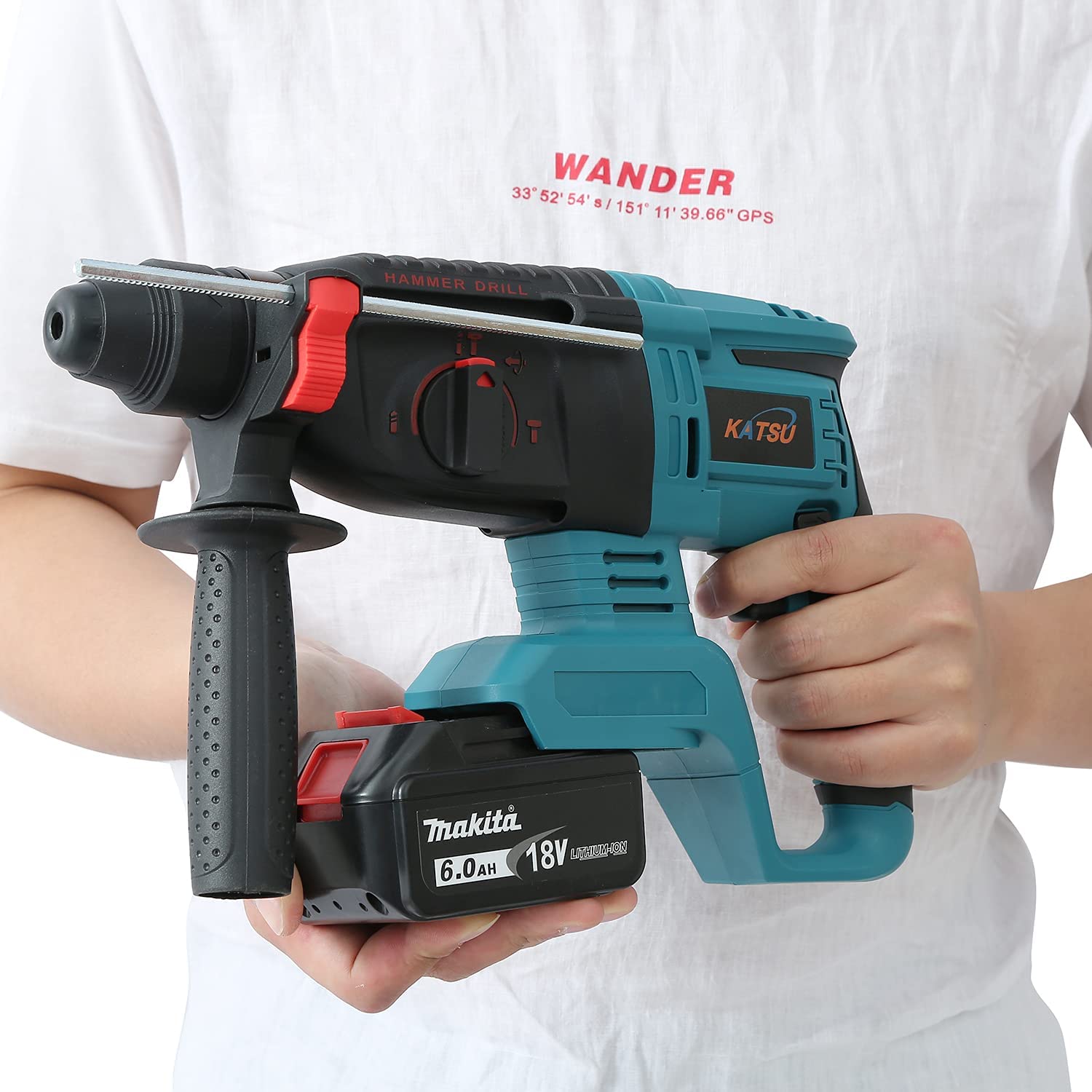 KATSU FIT-BAT 21V Cordless Brushless Motor SDS Rotary Hammer Drill 26mm Without Batteries