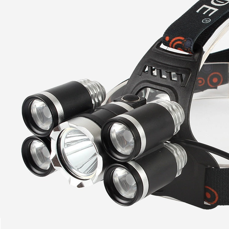 7753903 Rechargeable Head Torch Light 5 Bulbs COB