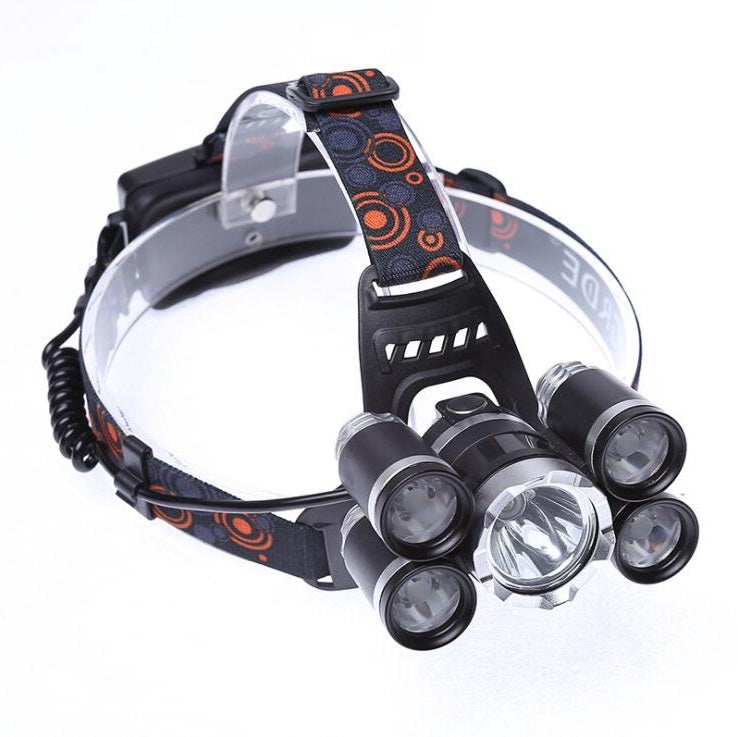 7753903 Rechargeable Head Torch Light 5 Bulbs COB