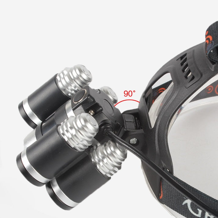7753903 Rechargeable Head Torch Light 5 Bulbs COB