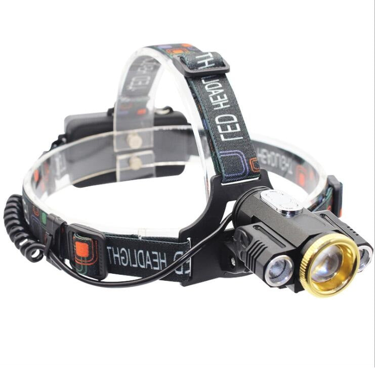 7753905 Rechargeable Head Torch Light 3 Bulbs COB