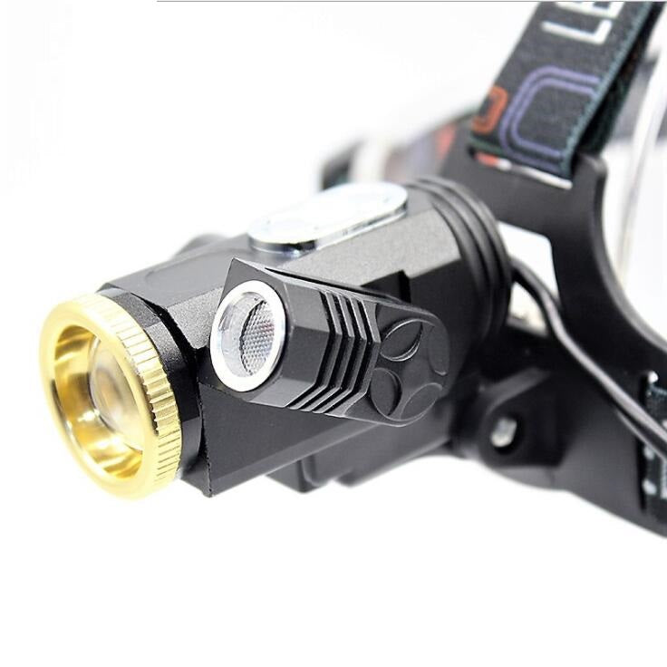 7753905 Rechargeable Head Torch Light 3 Bulbs COB