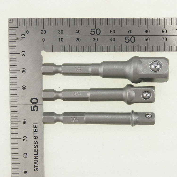 138107 3pcs Socket Adapter Hex Shank وصلة راس طربوش