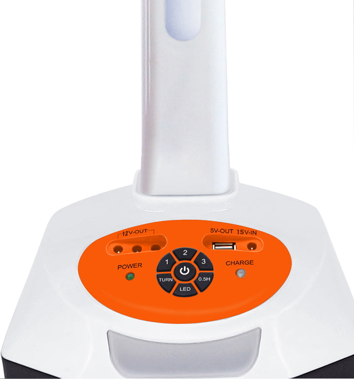 173317 Rechargeable Fan 16'' Stand with LED Light