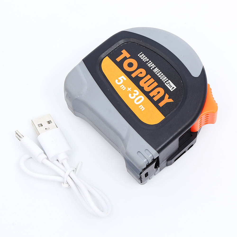 311091 Two In one Laser measuring tape, 5MX30M TOPWAY