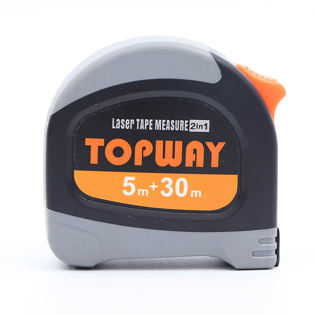 311091 Two In one Laser measuring tape, 5MX30M TOPWAY