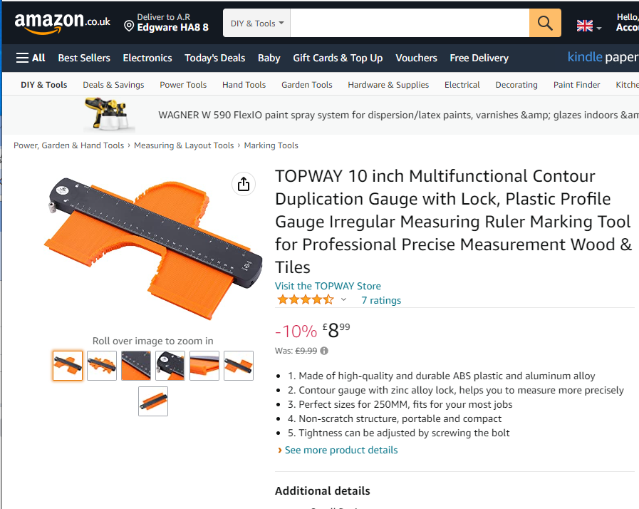 311410 TOPWAY 10 inch Multifunctional Contour Duplication Gauge with Lock