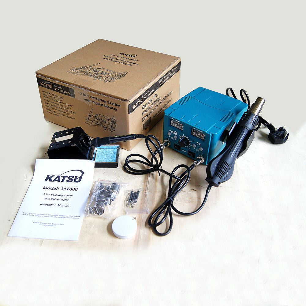 312080 2 In 1 Iron Solder Hot Air Gun كاوي قصدير صناعي