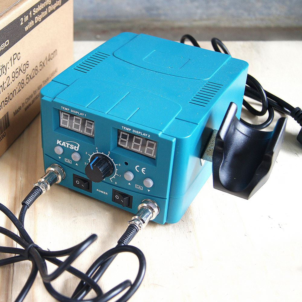 312080 2 In 1 Iron Solder Hot Air Gun كاوي قصدير صناعي