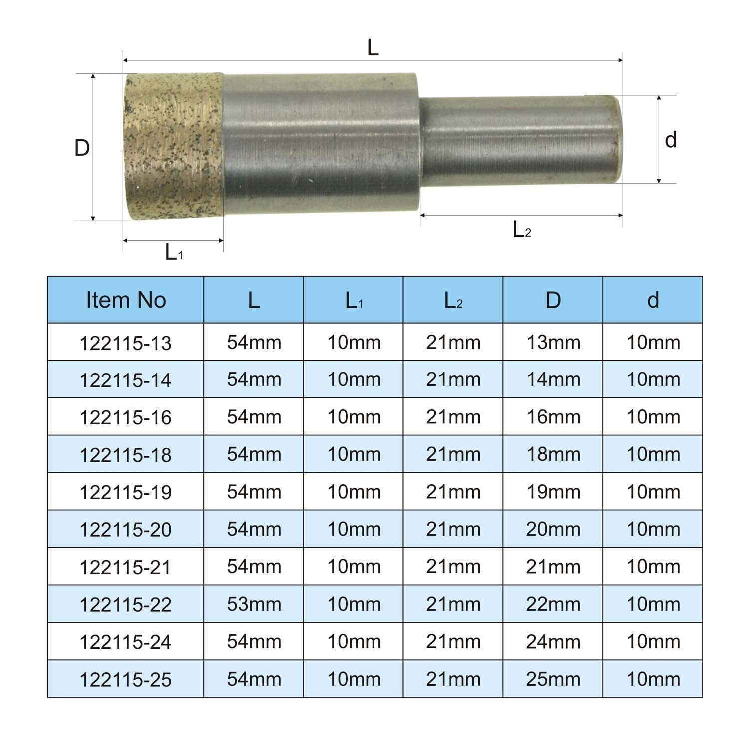 Glass Core Bit 4mm to 50mm قوارة زجاج من 4 ملم الى 50 ملم